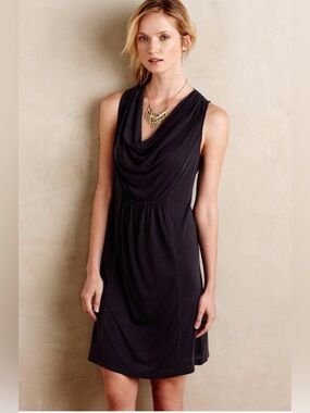 Anthropologie, Cara cowl neck dress by Maeve. charcoal, size medium.